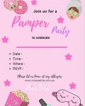 Miss Petite Mobile Pamper Party Invitation sample